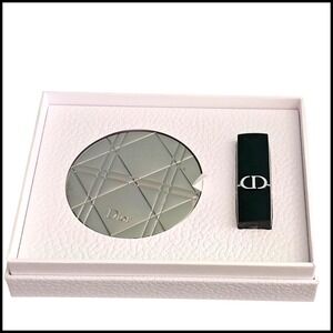 Dior Rouge 720 Icon Satin Lipstick + Silver Cannage Double Sided Mirror Gift Set